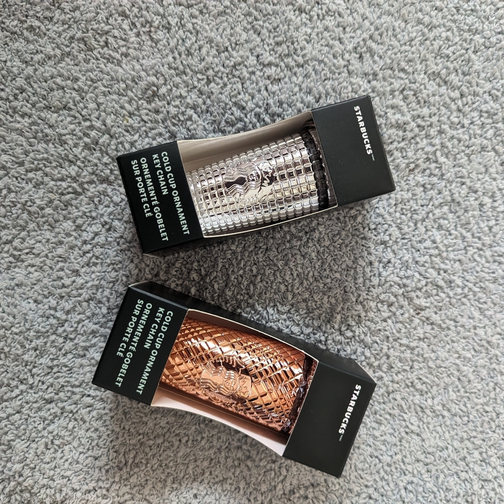 2 Starbucks cold cup keychains ornaments NEW